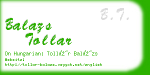 balazs tollar business card